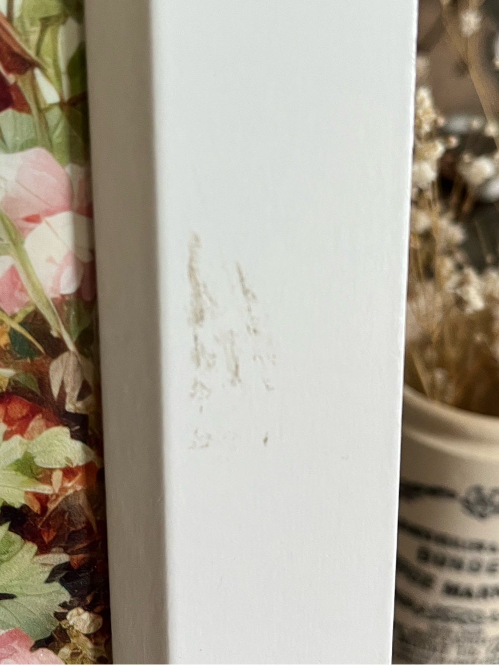 Hobby Lobby White Framed Rooster Art Print with Pink Floral Accents - Picture 2 of 13